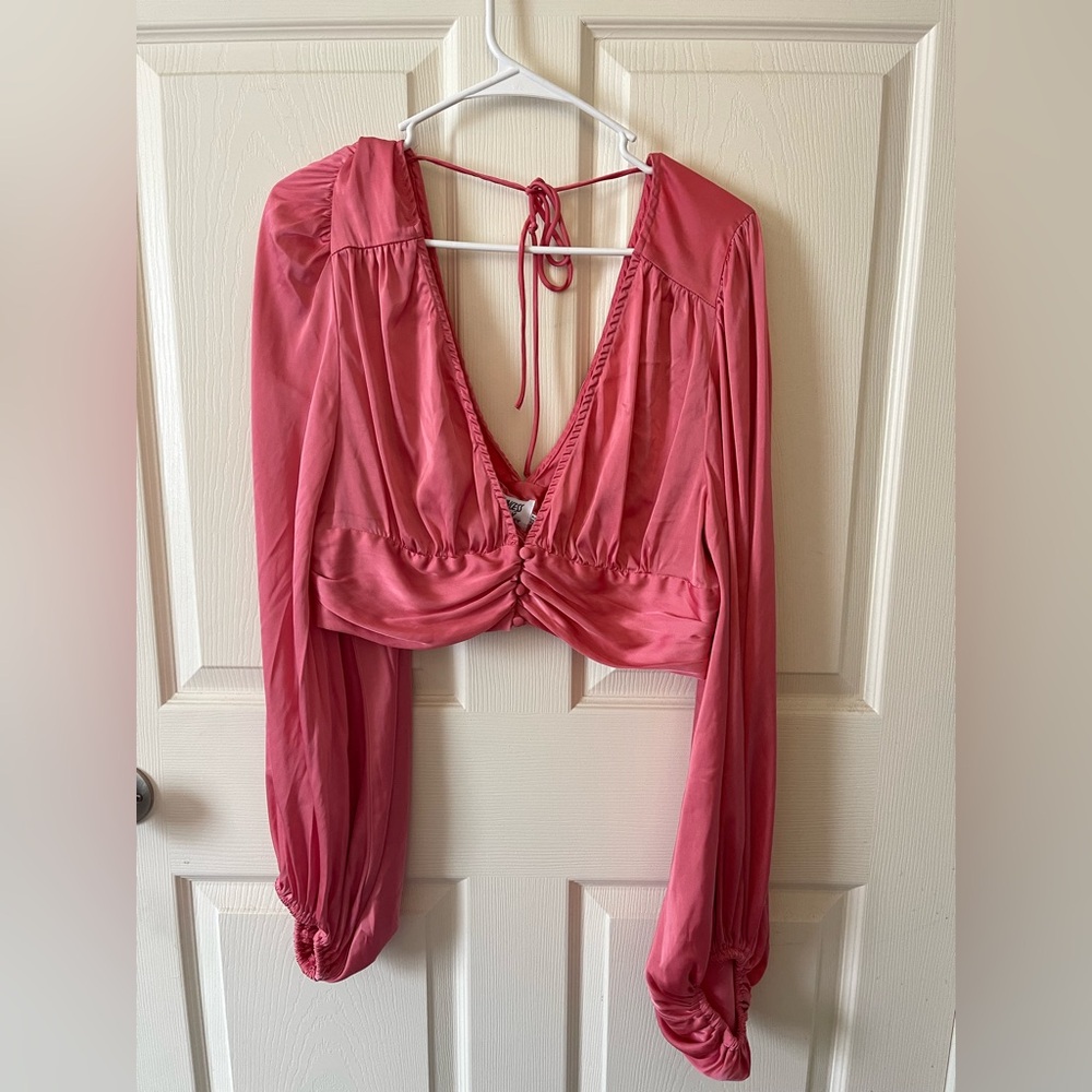 Princess Polly pink satin long-sleeve